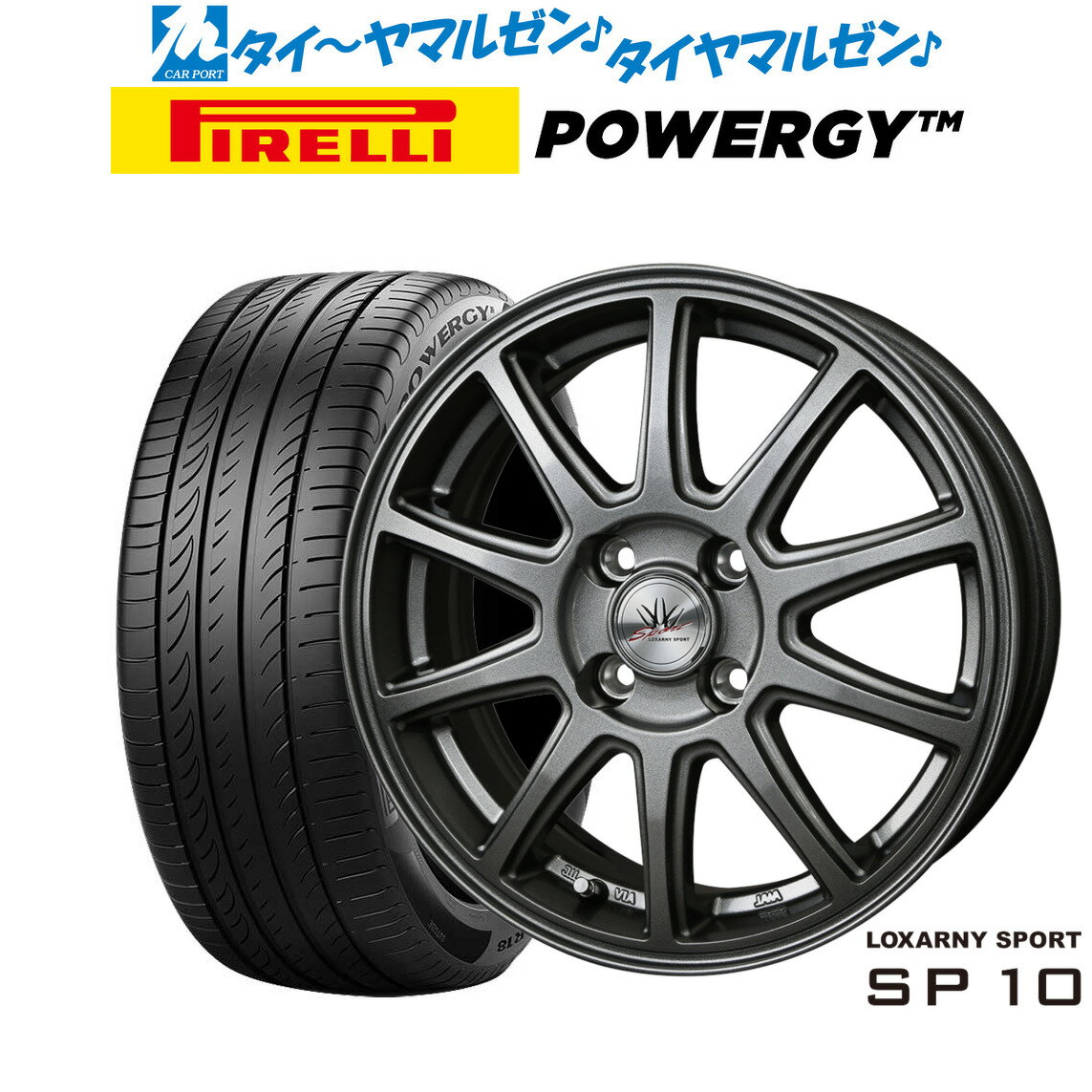 [6/22〜26]割引クーポン配布新品 サマータイヤ ホイール4本セットBADX ロクサーニスポーツ SP1015インチ 5.5Jピレリ POWERGY (パワジー)175/65R15