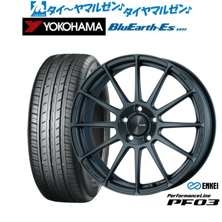 [SS期間限定]割引クーポン配布新品 サマータイヤ ホイール4本セットエンケイ PF03 18インチ 7.0Jヨコハマ BluEarth-ES ブルーアースイーエス ES32215/40R18