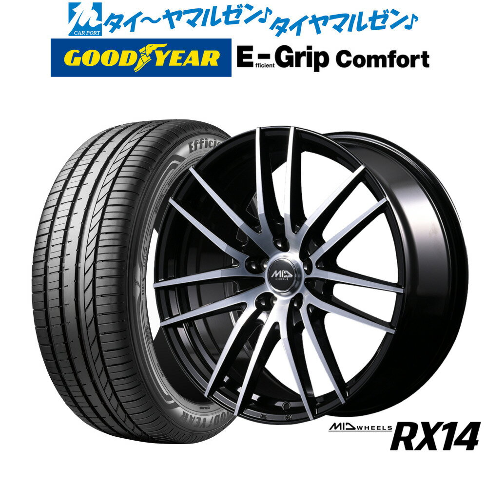 [6月20日]割引クーポン配布新品 サマータイヤ ホイール4本セットMID ホイールズ RX1418インチ 8.0Jグッドイヤー エフィシエント グリップ コンフォート245/40R18