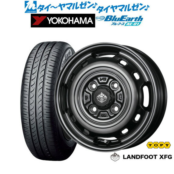 [6月20日]割引クーポン配布新品 サマータイヤ ホイール4本セットトピー ランドフット XFG14インチ 4.5Jヨコハマ BluEarth ブルーアース (AE-01)155/55R14