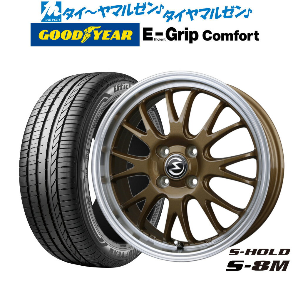 [6月20日]割引クーポン配布新品 サマータイヤ ホイール4本セットBADX エスホールド S-8M14インチ 4.5Jグッドイヤー エフィシエント グリップ コンフォート155/55R14