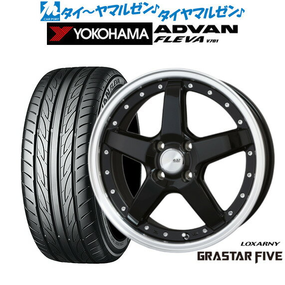 [6/22〜26]割引クーポン配布新品 サマータイヤ ホイール4本セットBADX ロクサーニ グラスターファイブ15インチ 4.5Jヨコハマ ADVAN アドバン フレバ V701165/50R15