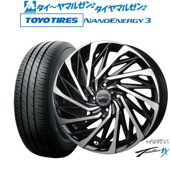 [SS限定]P最大46倍&クーポン配布新品 サマータイヤ ホイール4本セットBADX ロクサーニ テンペストタービンVX15インチ 4.5Jトーヨータイヤ NANOENERGY ナノエナジー 3 165/50R15