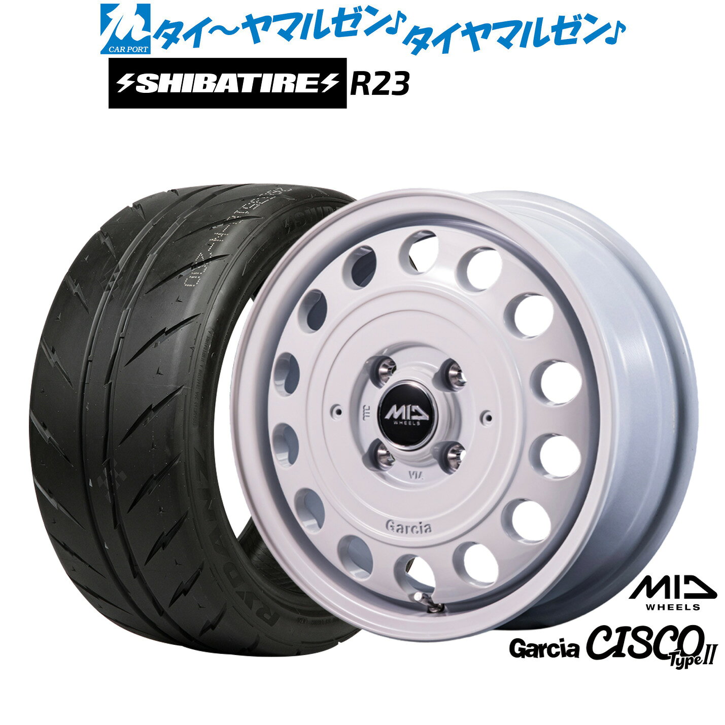 [5と0のつく日]割引クーポン配布新品 サマータイヤ ホイール4本セットMID ホイールズ ガルシア シスコ Type214インチ 4.5JSHIBATIRE シバタイヤ 300 (R23)155/55R14