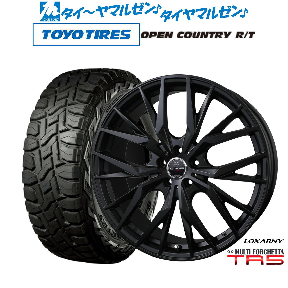 新品 サマータイヤ ホイール4本セットBADX ロクサーニ マルチフォルケッタ TR5 Black Edition18インチ 7.5Jトーヨータイヤ OPEN COUNTRY オープンカントリー RT 225/55R18