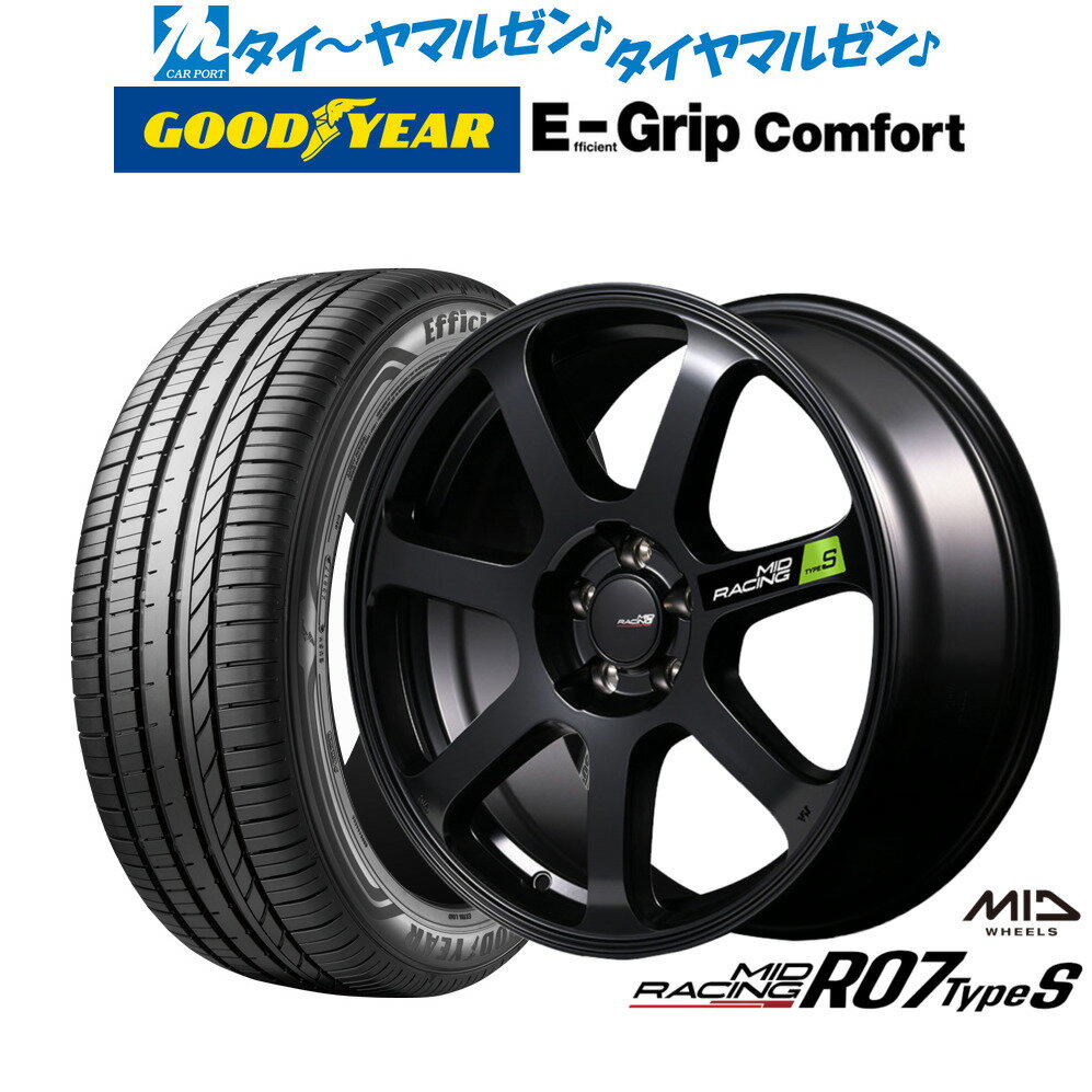 [6/15]割引クーポン配布新品 サマータイヤ ホイール4本セットMID レーシング R07 TypeS18インチ 8.0Jグッドイヤー エフィシエント グリップ コンフォート215/40R18