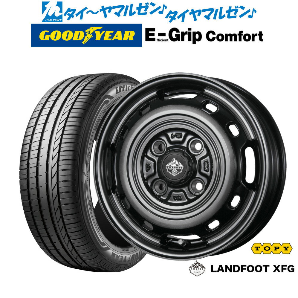 [6/22〜26]割引クーポン配布新品 サマータイヤ ホイール4本セットトピー ランドフット XFG15インチ 4.5Jグッドイヤー エフィシエント グリップ コンフォート165/50R15