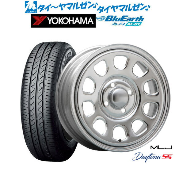 [6/22〜26]割引クーポン配布新品 サマータイヤ ホイール4本セットMLJ デイトナ SS14インチ 5.0Jヨコハマ BluEarth ブルーアース (AE-01)165/55R14