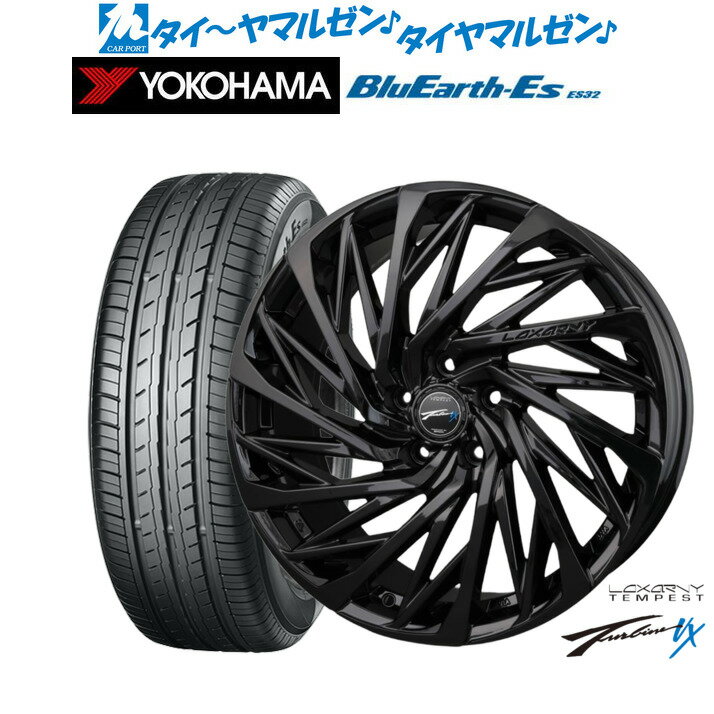 [18日]割引クーポン配布新品 サマータイヤ ホイール4本セットBADX ロクサーニ テンペストタービンVX Black Edition18インチ 7.5Jヨコハマ BluEarth-ES ブルーアースイーエス ES32225/40R18