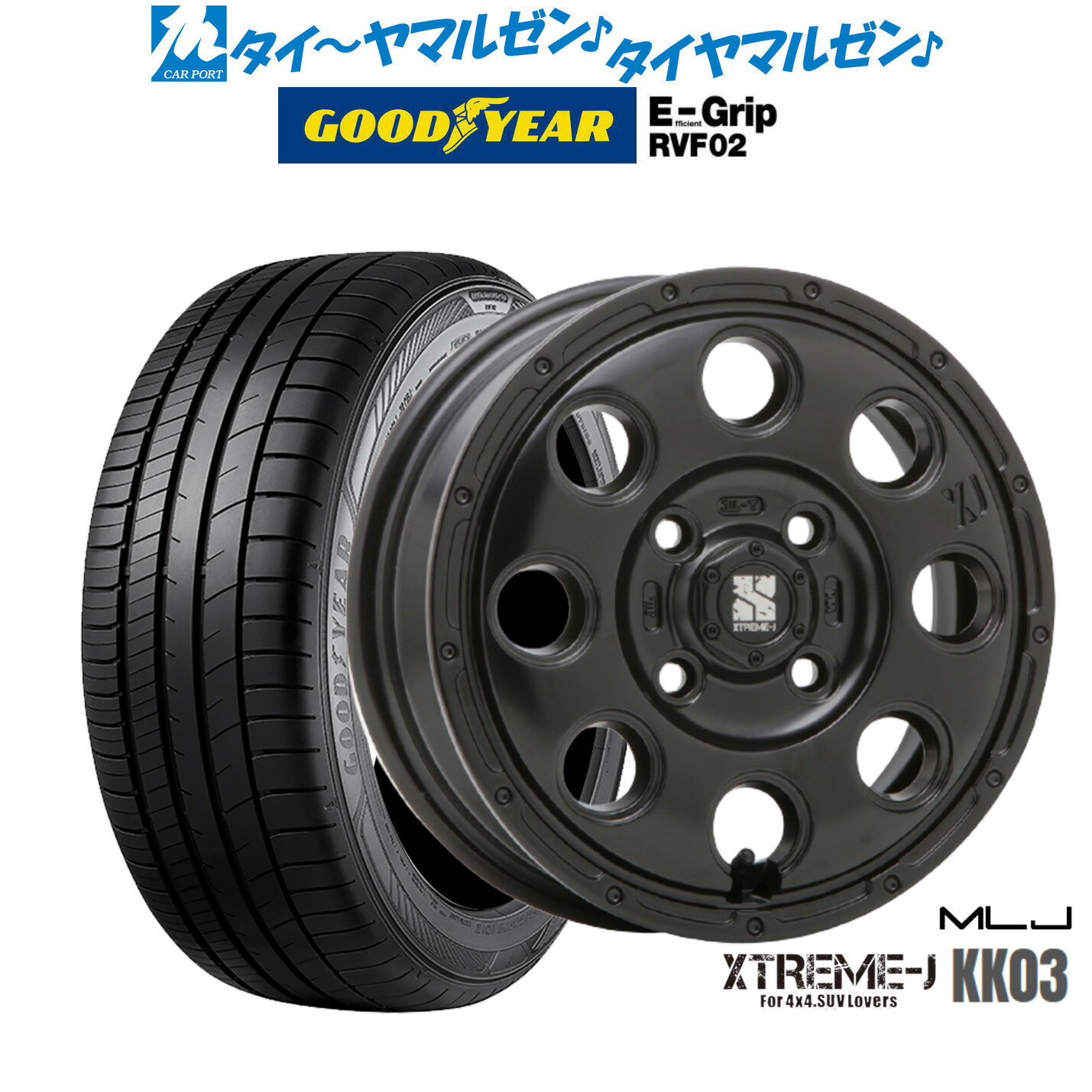[6/18]最大100%ポイントバック！要エントリー新品 サマータイヤ ホイール4本セットMLJ エクストリーム KK0313インチ 4.0Jグッドイヤー エフィシエント グリップ RVF02155/65R13