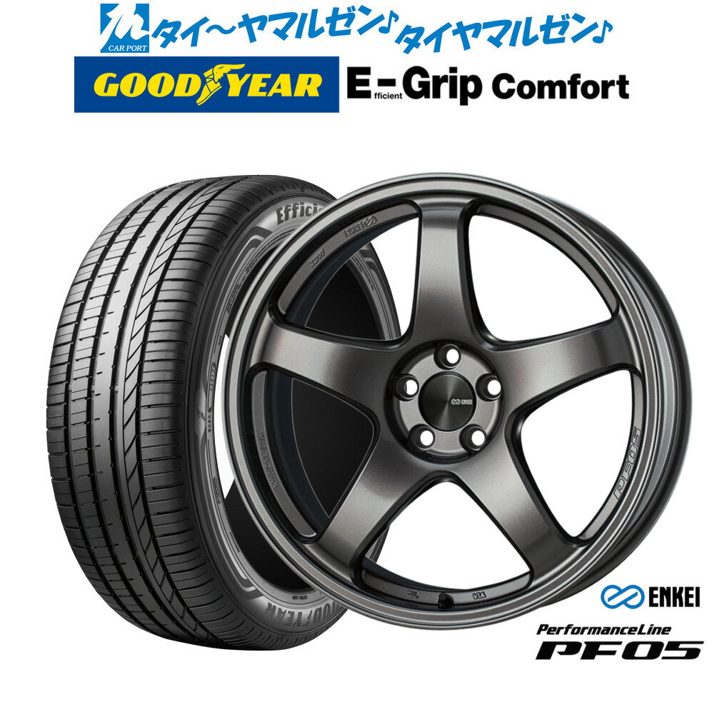 [BF期間]割引クーポン配布新品 サマータイヤ ホイール4本セットエンケイ PF0517インチ 7.0Jグッドイヤー エフィシエント グリップ コンフォート215/55R17