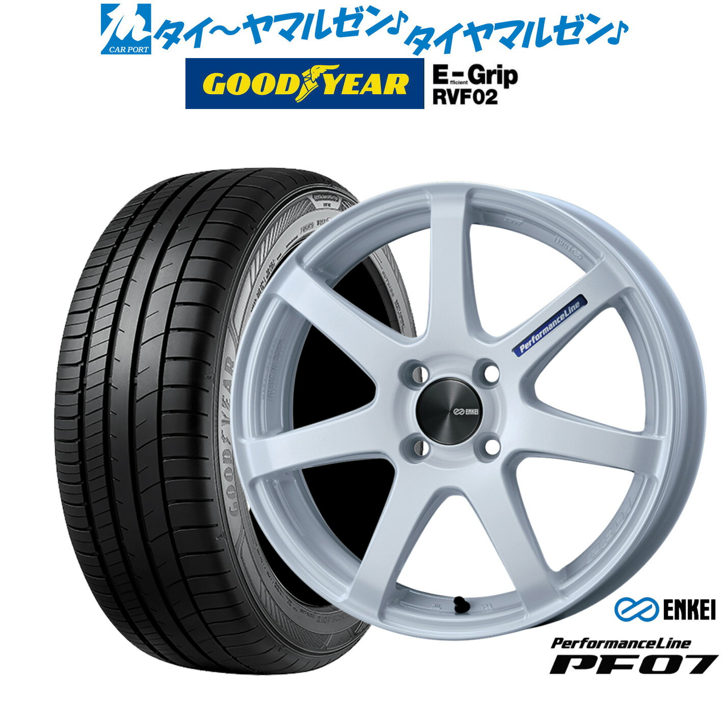 [6/18]最大100%ポイントバック！要エントリー新品 サマータイヤ ホイール4本セットエンケイ PF0715インチ 5.0Jグッドイヤー エフィシエント グリップ RVF02165/55R15