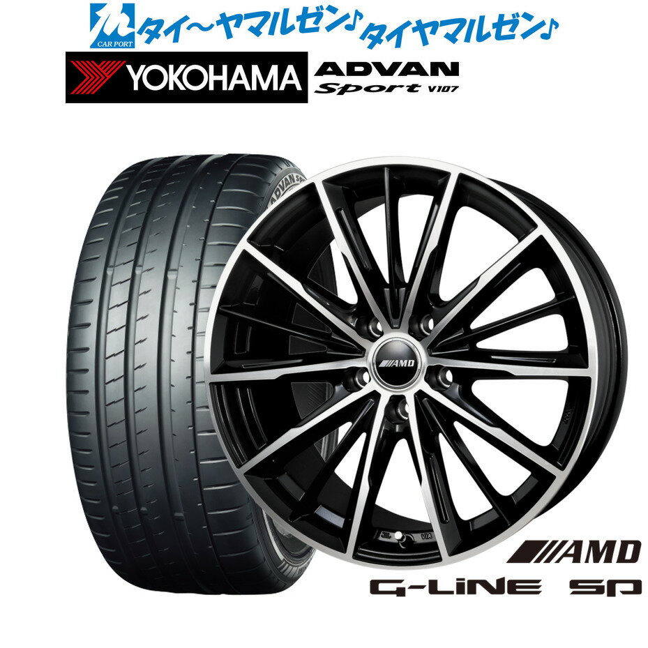 [BF期間]割引クーポン配布新品 サマータイヤ ホイール4本セットBADX AMD G-Line SP18インチ 8.0Jヨコハマ ADVAN アドバン Sport (V107)225/40R18