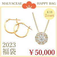 ジュエリー 福袋 2023 レディース 2点セット 福袋 18金 ダイヤモンド ネックレス ペンダント 一粒 地金 フープピアス K18 イエローゴールド ゴールド スキンジュエリー 日本製 50000円 5万円 ジュエリー福袋 初売り 新春 お正月 ハッピーバッグ 10倍ルーペ 拡大鏡