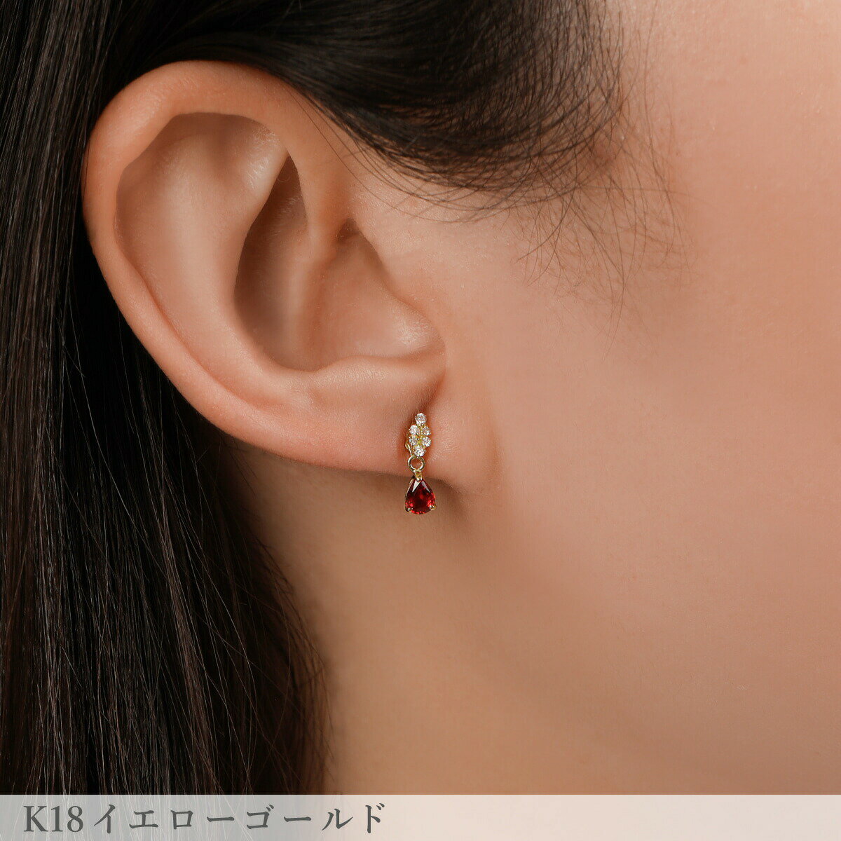 【鑑別書】 還暦 ルビー ピアス 非加熱 ピジョンブラッド ルビー 計0.4カラット 0.2ct ダイヤモンド 18金 イエローゴールド k18 ピンクゴールド 18k プラチナ950 Pt950 ペアシェイプ ノーヒート 7月 誕生石 母 女性 夏ギフト ジュエリー ギフト プレゼント 3