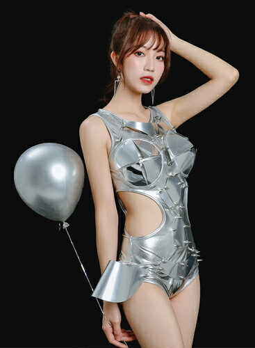 ダンスウェア レディース おしゃれ ダンス 衣装 ヒップホップ セクシー ダンスウエア ダンスウェア 上下セット 宇宙人 シルバー セクシー ハロウィン コスチューム ダンス衣装 イベント 目立つ ダンス 衣装【8593】