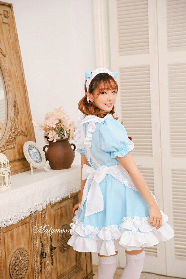 格安 コスプレ メイド メイド服 エプロン 高級 メイド服 セクシー 可愛い 大きいサイズ ピンク 水色 ブルー 女性 大人 レディース ワンピース コスチューム 可愛いコスプレ 受注オーダー カスタマイズ Malymoon 8136 送料無料 Latka By