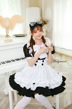 コスプレ メイド メイド服 エプロン 高級 完全受注オーダー メイド服 セクシー 可愛い 大きいサイズ ブラック 女性 大人 レディース ワンピース コスチューム 可愛いコスプレ 受注オーダー カスタマイズ Malymoon【m8158】