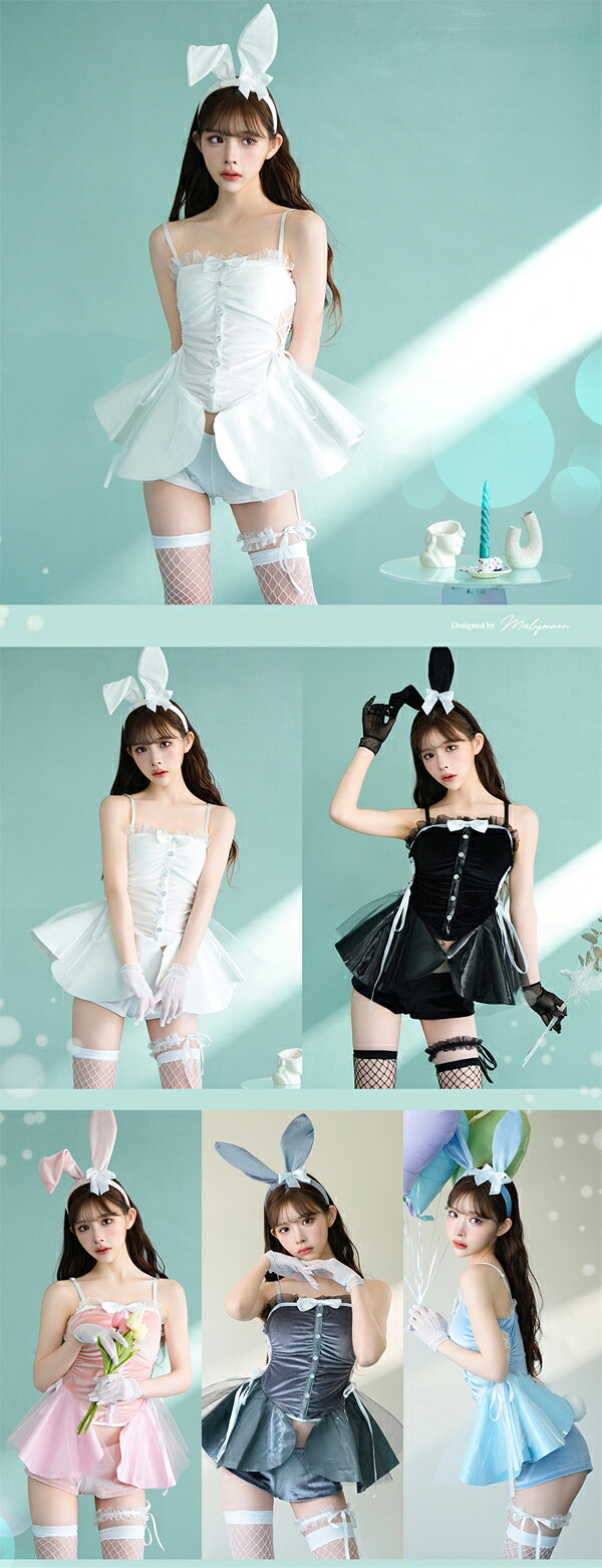 [正規品]【即納】ハロウィン コスプレ 仮装 バニーガール うさぎ アニマル おそろい 白 黒 水色 グレー ピンク セクシー コスチューム 衣装 仮装 大人 女性 イースター Malymoon マリームーン【7099-5】 malymoon-10010677 Malymoon(マリームーン) サンプル画像2