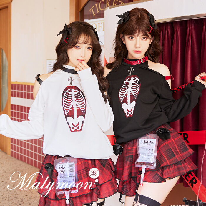 樂天商城 - [正規品]【即納】ハロウィン コスプレ ヴァンパイア ロック チェックスカート レッド ホワイト ブラック コスチューム 衣装 仮装 赤 黒 白 おそろい レディース 大人 女性 ハロウィン malymoon マリームーン【Malymoon/マリームーン】【9956】