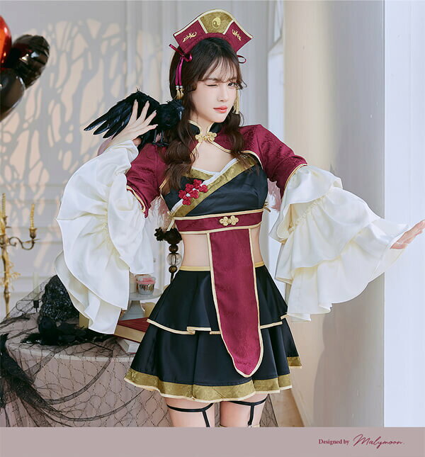 [正規品]【即納】ハロウィン コスプレ 仮装 道士 キョンシー チャイナ ボルドー 赤 コスチューム 仮装 レディース 大人 女性 セット 一式 malymoon マリームーン【9692】 malymoon-10010732 Malymoon(マリームーン) サンプル画像2