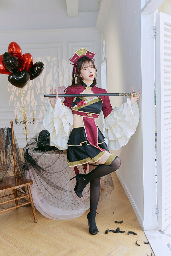 [正規品]【即納】ハロウィン コスプレ 仮装 道士 キョンシー チャイナ ボルドー 赤 コスチューム 仮装 レディース 大人 女性 セット 一式 malymoon マリームーン【9692】 malymoon-10010732 Malymoon(マリームーン) サンプル画像3