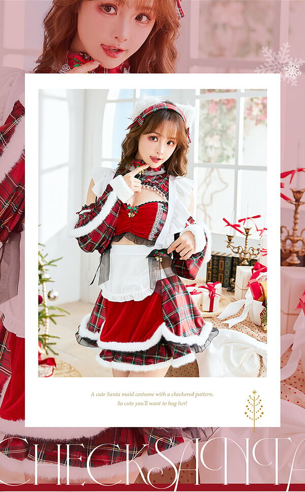 [正規品]【1〜3営業日で発送】コスプレ クリスマス サンタ ジングルチェック キャット レッド 仮装 コスプレ 女性 レディース 一式 マリームーン【10093】 malymoon-10011240 Malymoon(マリームーン) サンプル画像3