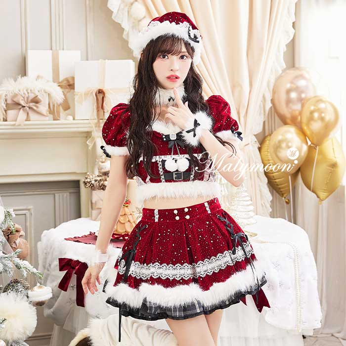 [正規品]【予約-11月下旬頃より順次発送予定】サンタ コスプレ レディース サンタコス サンタ コスチューム 衣装 仮装 大人 女性 レッド 赤 かわいい お揃い クリスマス サンタクロース Malymoon マリームーン【CS25069】
