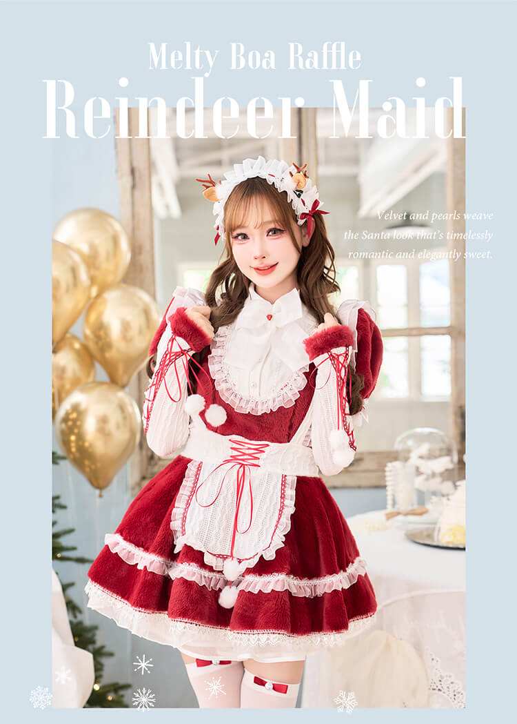 [正規品]【1〜3営業日で発送】コスプレ クリスマス サンタ メイド アームウォーマー トナカイ レッド 仮装 コスプレ 女性 レディース 一式 マリームーン【CS25085】 malymoon-10011589 Malymoon(マリームーン) サンプル画像3