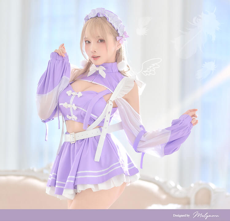 [正規品]【即納】天使界隈 天使 エンジェル チャイナ 紫 メイド 中華 アイドル 二次元 小悪魔 ジャージ スウェット シースルー セットップ スポーティー サブカル 仮装 コスプレ 女性 レディース 一式 マリームーン malymoon【vanityME. × Malymoon】【s50301】 malymoon-10011105 Malymoon(マリームーン) サンプル画像2