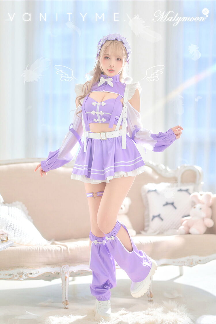 [正規品]【即納】天使界隈 天使 エンジェル チャイナ 紫 メイド 中華 アイドル 二次元 小悪魔 ジャージ スウェット シースルー セットップ スポーティー サブカル 仮装 コスプレ 女性 レディース 一式 マリームーン malymoon【vanityME. × Malymoon】【s50301】 malymoon-10011105 Malymoon(マリームーン) サンプル画像3
