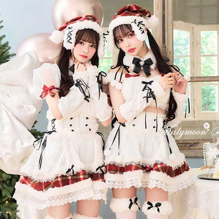 樂天商城 - [正規品]【1〜3営業日で発送】クリスマス サンタ ペア コスプレ 仮装 ワンピース セパレート 赤 ニット 衣装 仮装 一式 レディース 大人 女性 かわいい Malymoon マリームーン【CS25061】【CS25079】
