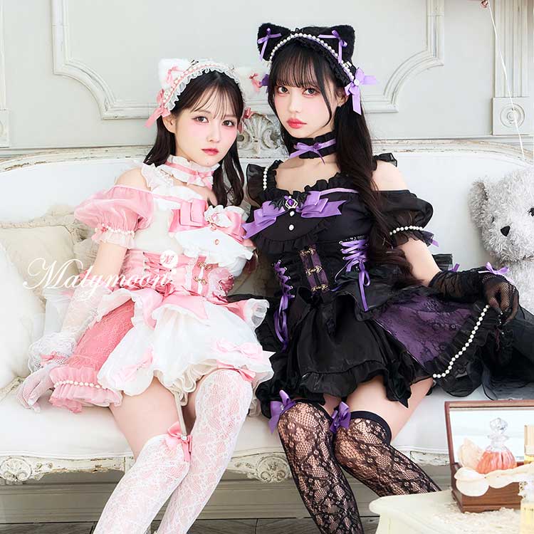 樂天商城 - [正規品]【即納】コスプレ アニマル キャット ねこ 猫 ピンク パープル ホワイト ブラック エンジェル デビル プリンセス 可愛い 女性 レディース 一式 マリームーン malymoon【CS25218】