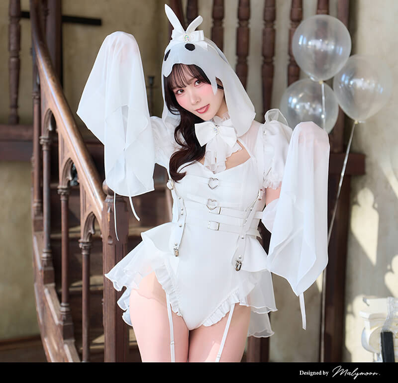 [正規品]【即納】ハロウィン コスプレ アニマル バニー うさぎ ブラック ホワイト けんけん おばけ お揃い 可愛い 女性 レディース 一式 マリームーン malymoon【CS25220】 malymoon-10011820 Malymoon(マリームーン) サンプル画像2