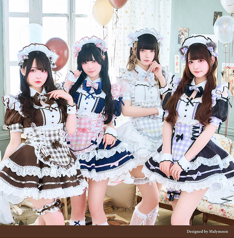 [正規品]【一部予約】コスプレ メイド ウエイトレス ギンガム アイドル ピンク ホワイト パープル ブラウン チェック きゅるして きゅるりんってしてみて お揃い 可愛い 女性 レディース 一式 マリームーン malymoon【CS25224-3】 malymoon-10011803 Malymoon(マリームーン) サンプル画像2