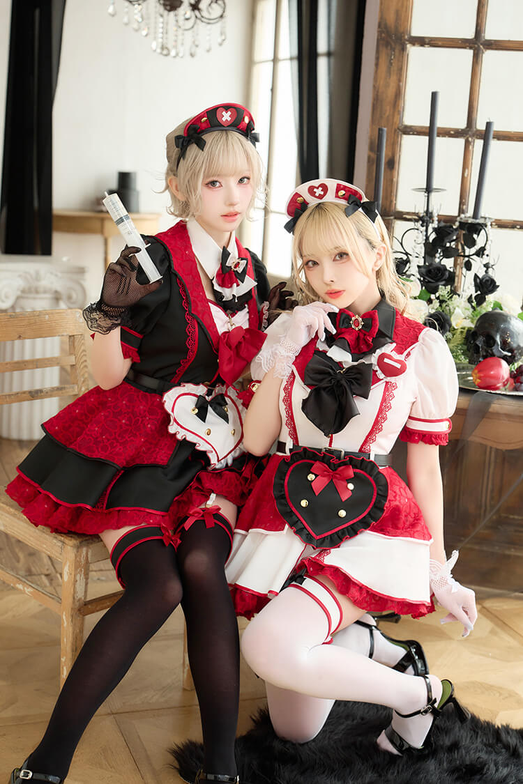 [正規品]【即納】ハロウィン コスプレ 看護婦 レッド ブラック ホワイト ナース ゴシック メイド 家政婦 コスチューム 衣装 仮装 青 赤 おそろい レディース 大人 女性 malymoon マリームーン【CS25232】 malymoon-10011857 Malymoon(マリームーン) サンプル画像3