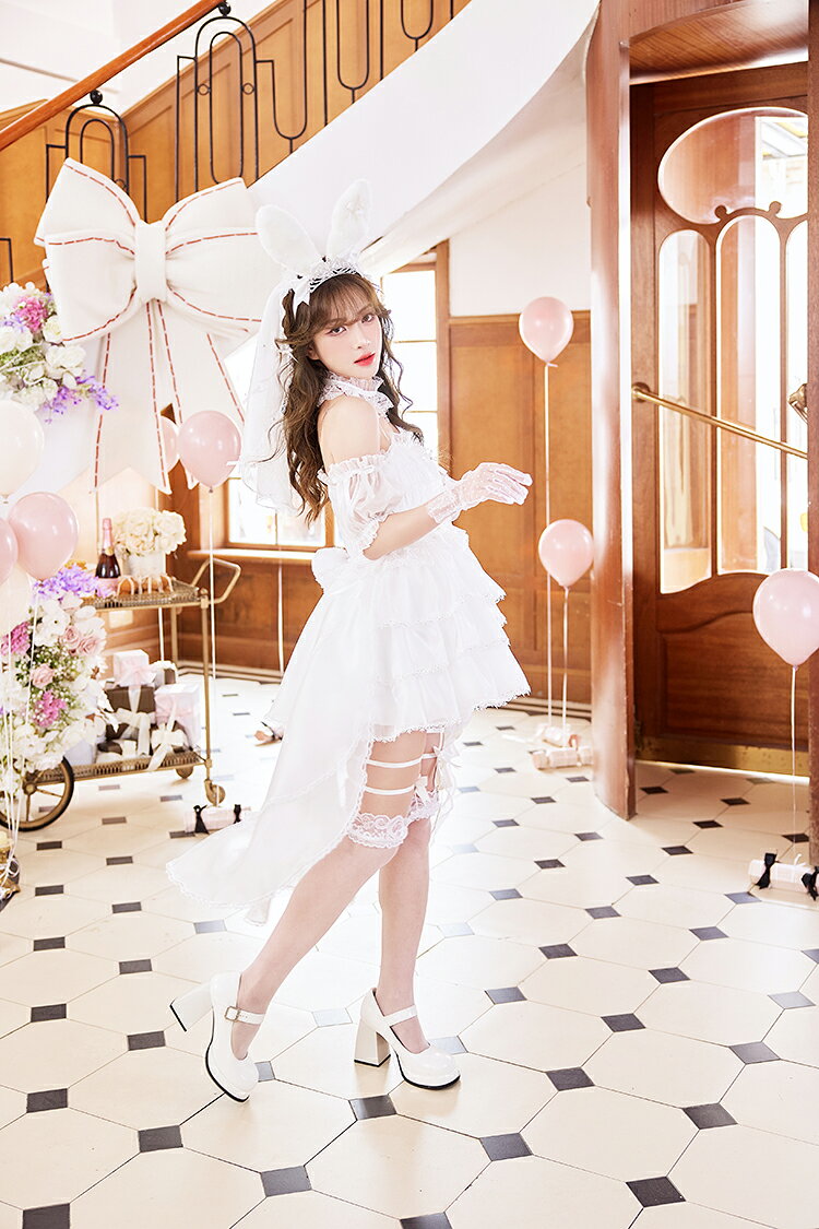 [正規品]【即納】コスプレ ジューンブライド 花嫁 ドレス バニー レース ウェディング うさ耳 レース ガーター SEXY コスチューム 衣装 仮装 レディース cosplay costume マリームーン malymoon【CS26001】 malymoon-10011733 Malymoon(マリームーン) サンプル画像3