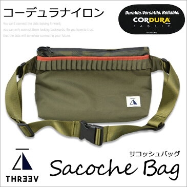 【全品送料無料】グロリア THREEV スリーブ コーデュラナイロンサコッシュ レディース ショルダー バッグ サコッシュ 斜めがけ 無地 クラッチバッグ ウエストバッグ ナイロン 鞄 アウトドア ボディバッグ カーキ GBG3014【thxgd_18】