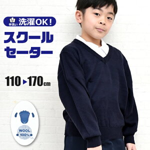 【送料無料】スクールセーター ニット セーター 長袖 Vネック ウール 100％ スクールウェア 学生 学生服 制服 紺 ネイビー 通学 入学式 卒業式 フォーマル 男の子 女の子 男女兼用 子供 キッズ ジ