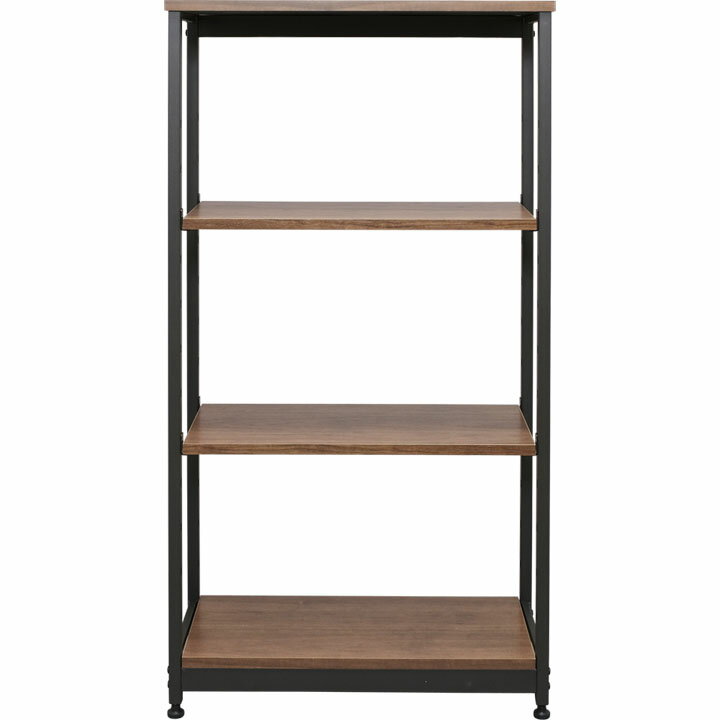 スチールウッドラック 幅62cm 4段 ブラウン SWR×6212 収納 ラック 収納ラック 木製 シェルフ ウッディラック 棚 収納棚 ディスプレイラック 幅60 幅60cm 四段 リビング 一人暮らし1人暮らし アイリスオーヤマ