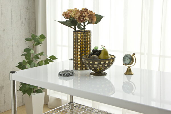 送料無料鏡面棚板ホワイト KT-120 幅120×奥行46cm【D】【KO】[メタルラック 収納 棚板 シート パーツ キッチン ランドリー インテリア シェルフ 落下防止]【KD05】 [3]