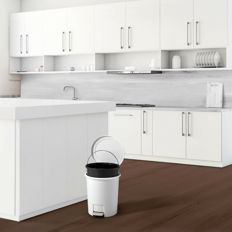 ゴミ箱 インテリア ダストボックス エバン ペダルペール12L ホワイト A6007ペダルペール ゴミ箱 屋内ペール 手が触れない ダストボックス シンプル スタイリッシュ 足で開ける 清潔 キッチン 【D】【B】 [2]