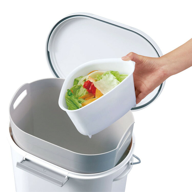 ゴミ箱 インテリア ダストボックス エバン ペール11L ホワイト A6008防臭 臭い漏れ 生ごみ パッキン ゴミ箱 パッキン付 臭い対策 ゴミの臭い おむつ ペットシーツ【B】 [2607SO] [3]
