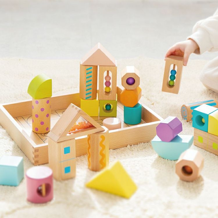 積み木 知育玩具 木のおもちゃ 音いっぱいつみきボリュームセット木製玩具 木箱入り 積み木セット プレゼント キッズ 赤ちゃん 森のあそび道具 ギフト エド・インター クリスマス