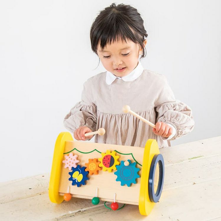 おもちゃ 男の子 女の子 知育玩具 森の音楽会 2歳〜 5つの音遊び シロフォン ドラム ギロ ラトル 歯車 子供 赤ちゃん 誕生日 出産祝い プレゼント 木のおもちゃ 木製 木琴 コンパクト収納 エドインター GENI 森のあそび道具 *【TD】 3