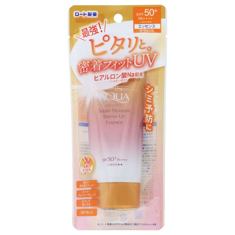 日焼け止め 日用消耗品 コスメ スキンアクア スーパーモイスチャーバリアUVエッセンス 70g ロート製薬 ロート スキンアクア スーパーモイスチャーバリア 紫外線 日焼け止め UVケア スーパーウォータープルーフ 化粧下地 潤い 【D】