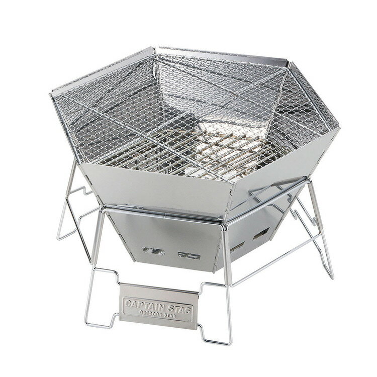 バーベキューコンロ ヘキサ M-6500CAPTAINSTAG キャンプ アウトドア レジャー 焚き...