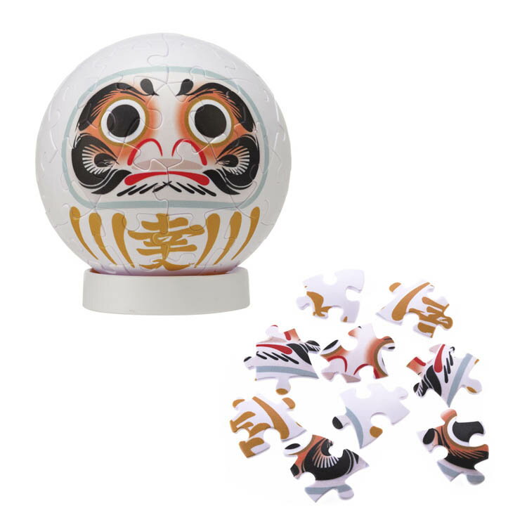 パズル 60P パズころりん白だるま 2003-516ジグソーパズル だるま 球体 のり不要 台座付 縁起物 丸い ..