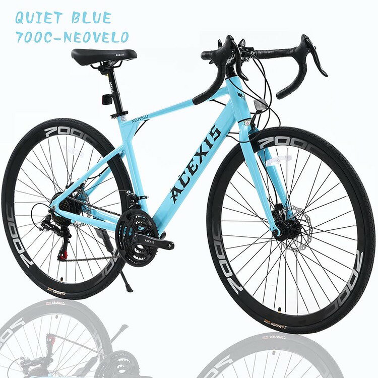 子育ての店 ベビー・キッズの【完成車】ACEXISロードバイクシマノ 21段変速NEOVELO ロードバイク 通勤通学 700C 自転車 シマノ クイックリリース 21段変速 ACEXIS ブルー グレー ホワイト ブラック【TD】 【代引不可】｜アングル2