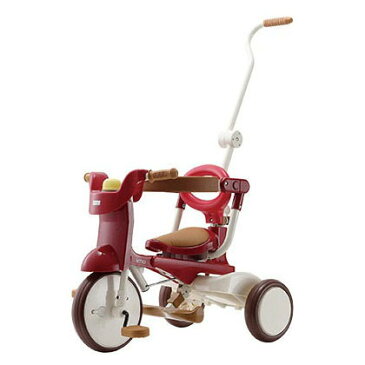 iimo TRICYCLE #02 イーモトライシクルナンバー02 折りたたみ式三輪車 送料無料 三輪車 おしゃれ 1歳 かじとり 折りたたみ トライシクル イーモ 子供 子ども エタニティレッド コンフォートブラウン ジェントルホワイト かじとり 押し手棒付き 子供用【D】